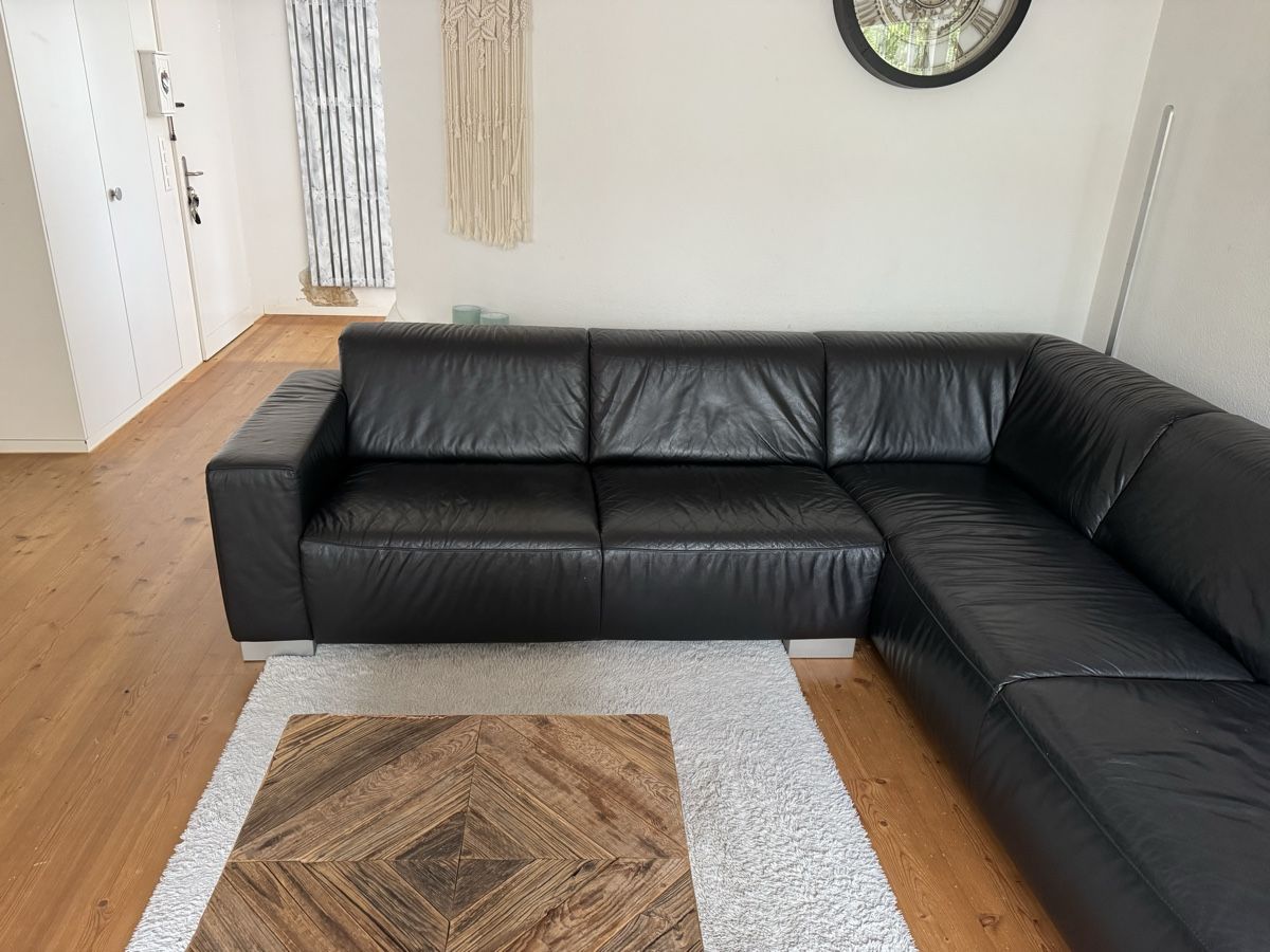 Sofas: Ledersofa Schwarz – D'occasion à Kappelen par Bluesim77 1