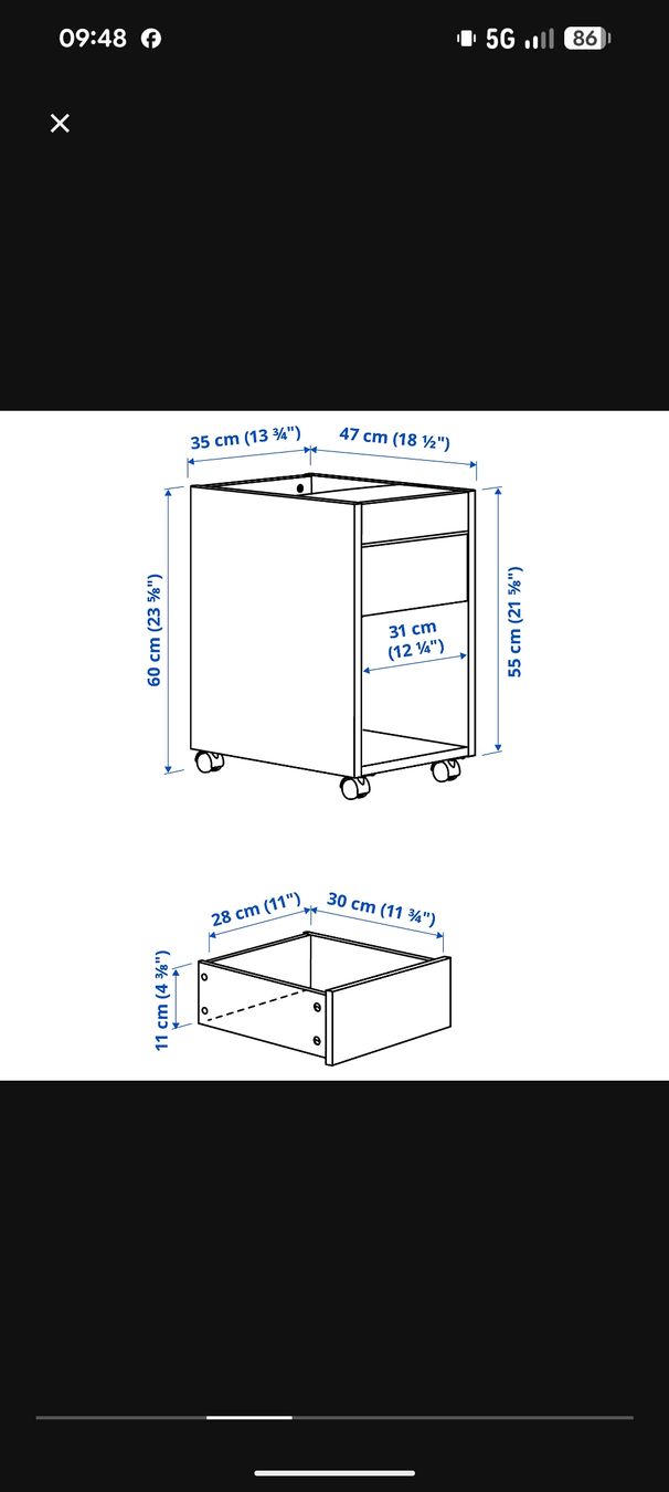 Ikea Banconi: Rollcontainer von Ikea weiss 47x35x60cm mit Schublade – Usato da Küblis venduto da Ena099 3