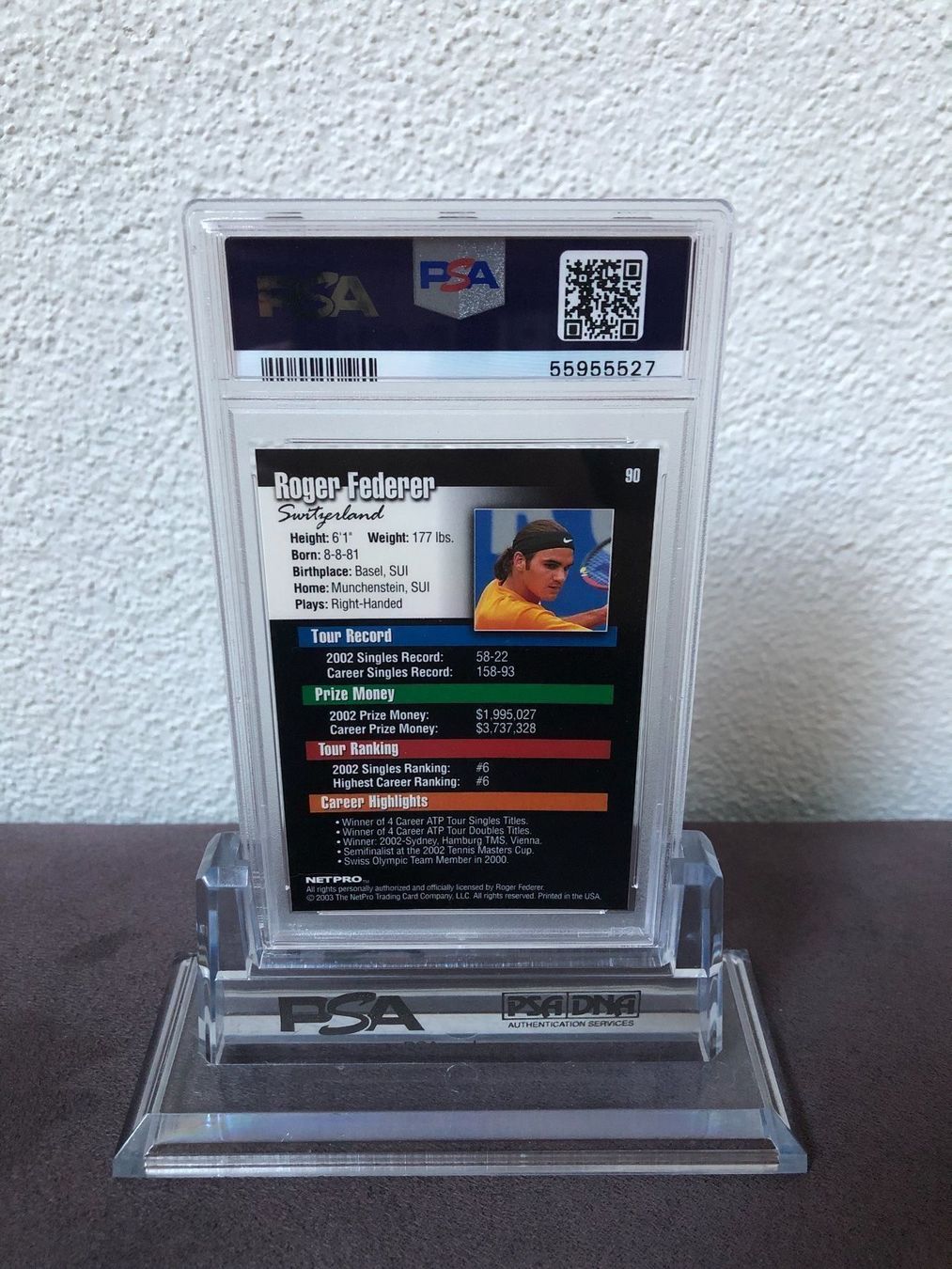 Tutti i francobolli: Roger Federer PSA 9 MINT 2003 Netpro – Nuovo (secondo la descrizione) da meierskappel venduto da Exlibris 1