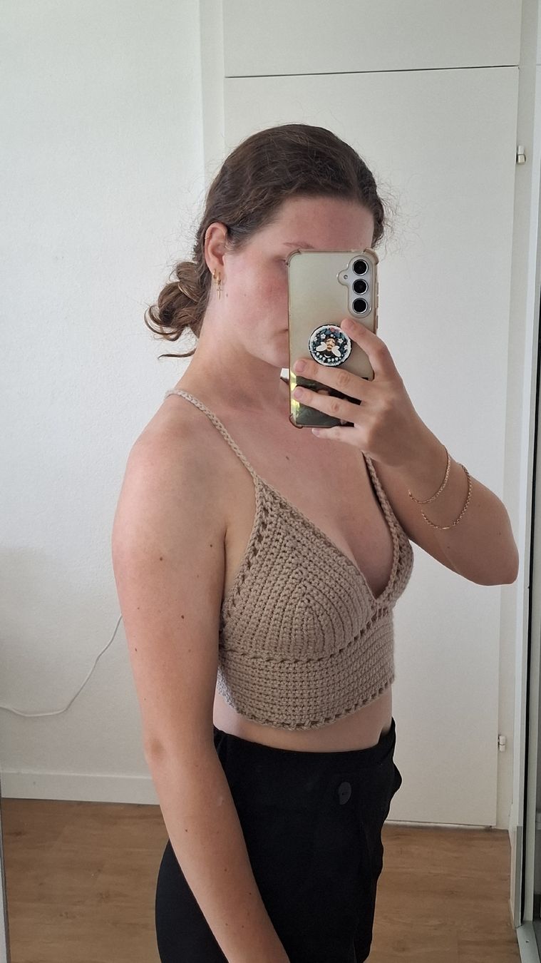 Tops: Handmade Crochet Crop Top beige Size S  – Neuf (Voir description) à Hausen am Albis par ann_2kkx 1