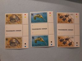 Lot Briefmarken St Kitts WWF Schildrdkröten **
