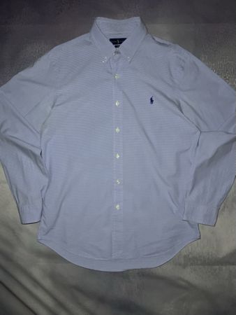 Polo Ralph Lauren Shirt Light Blue Gingham Slim Fit L