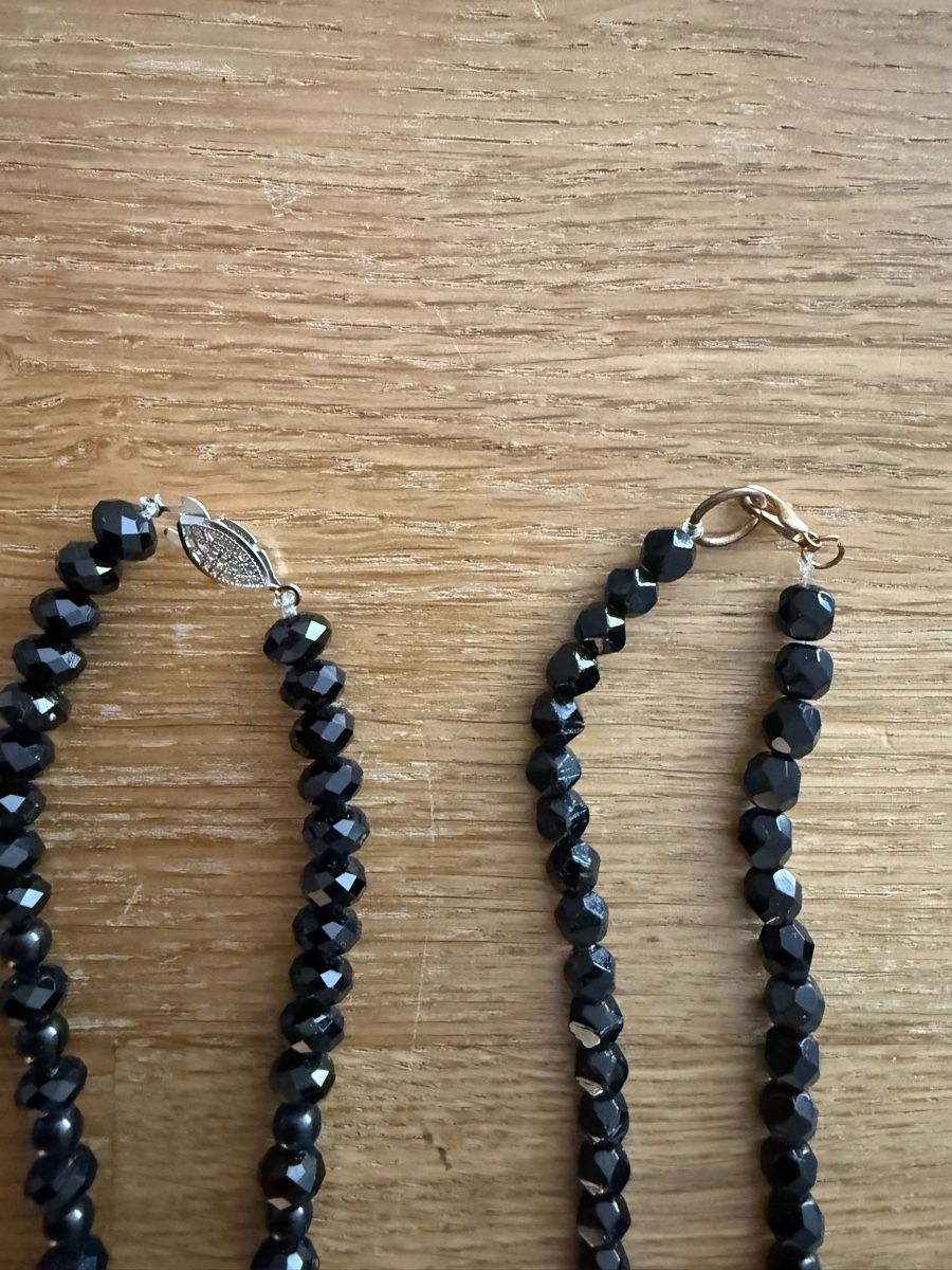 Catenine: 2 Schwarze Perlenkette Halsketten.  – Usato da Goldach venduto da Messerguru 2
