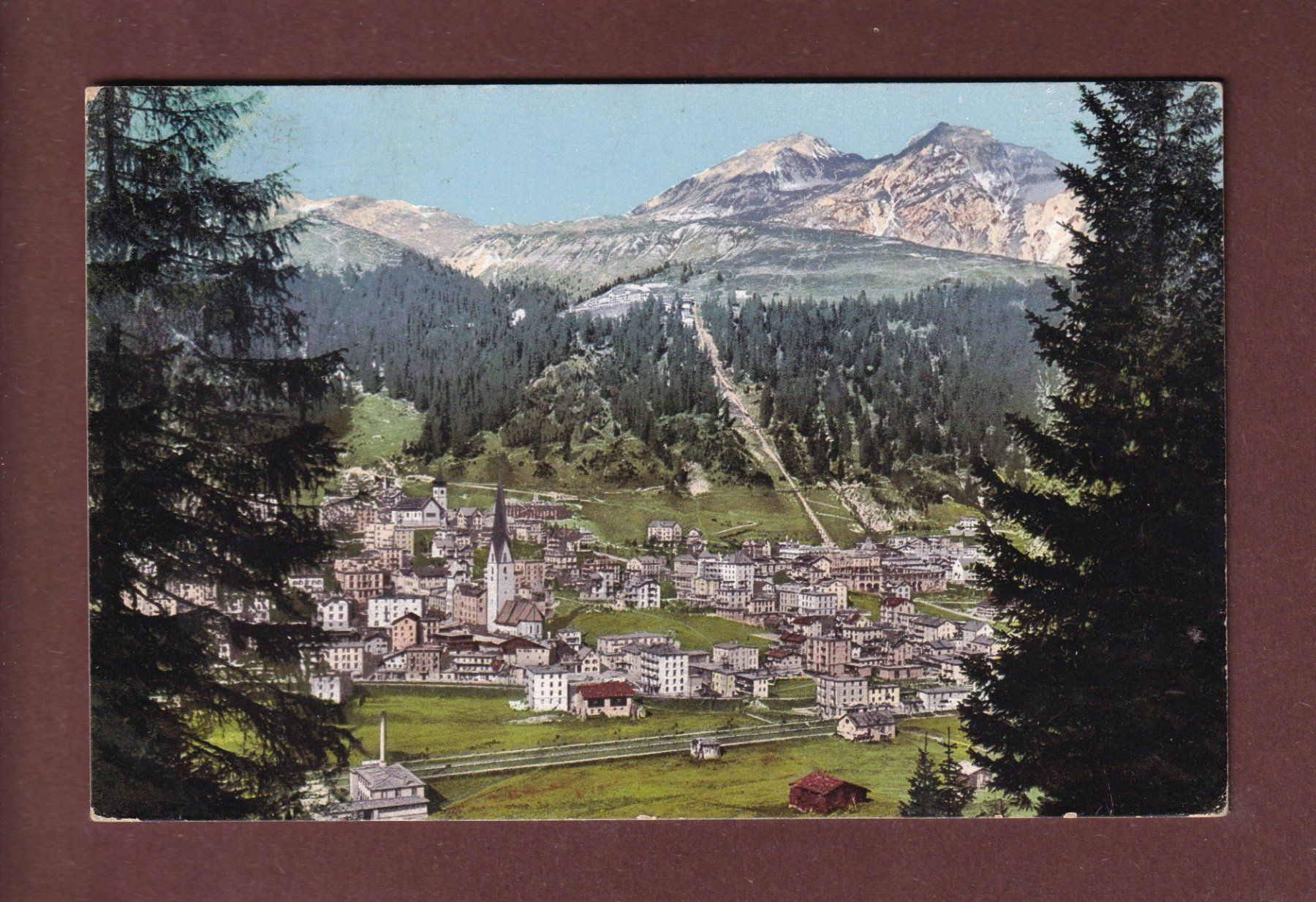 Ansichtskarten: DAVOS mit Schatzalp - 1909 – Gebraucht aus Pully von nicecards-shop