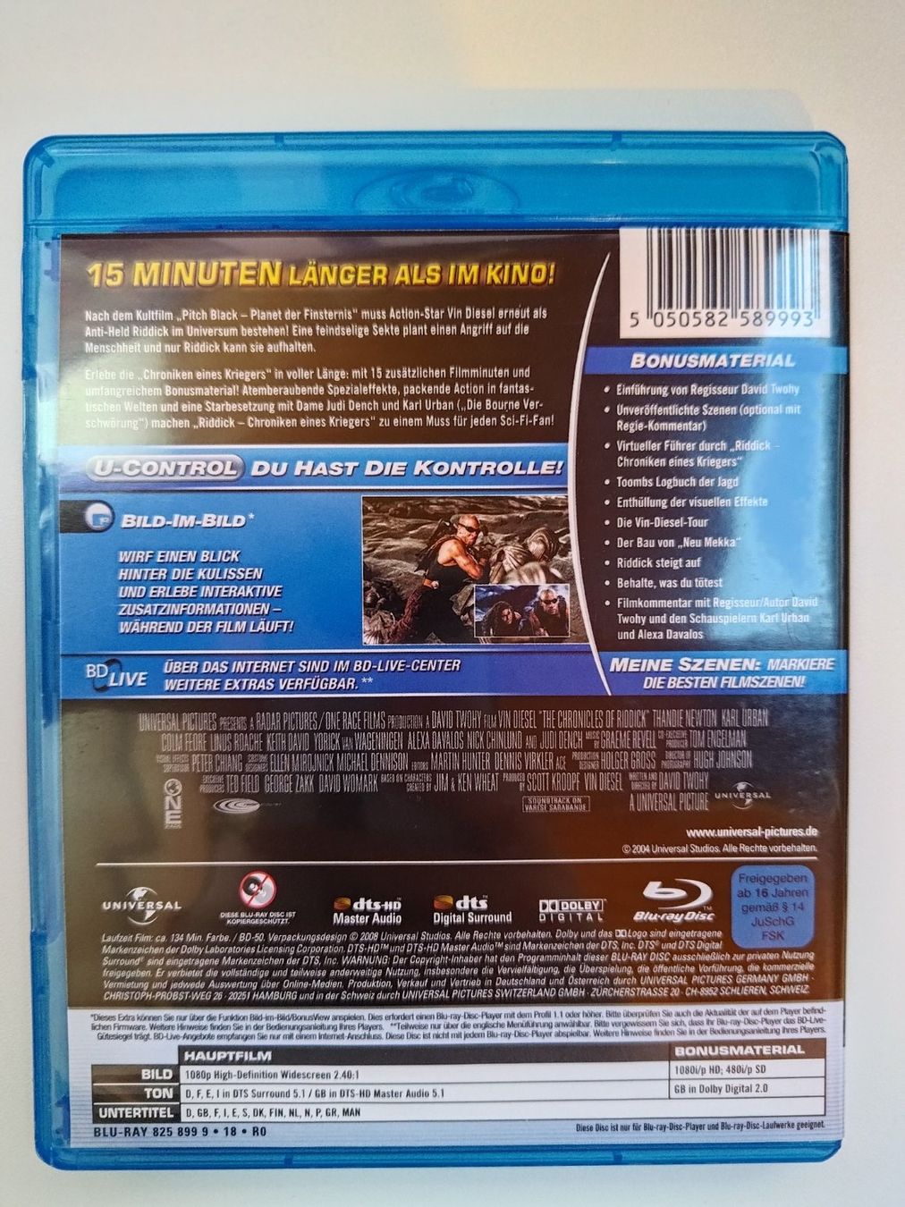 Tutti i DVDs: Riddick - Chroniken eines Kriegers – Usato da Liestal venduto da Kratzilla 2