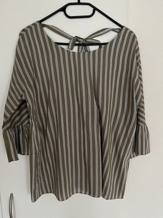 TONET Bluse Gr. 42 Khaki/Weiss