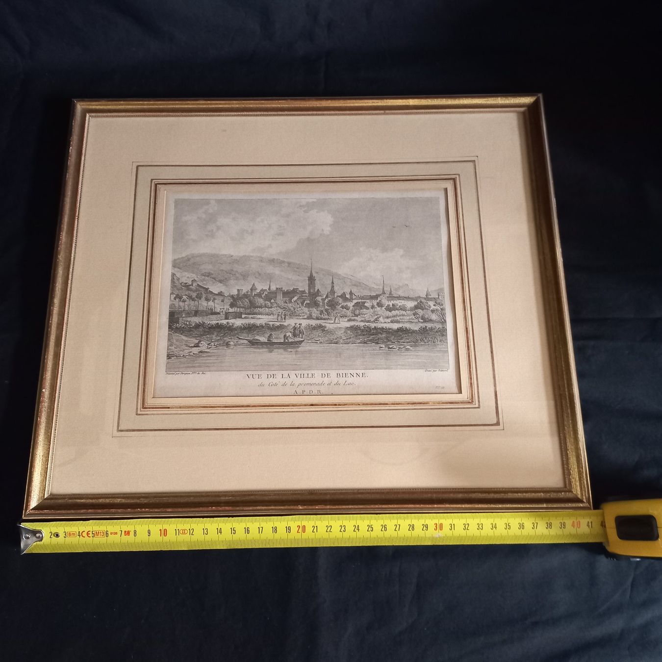 Incisioni: Gravure ancienne de Bienne, cadre doré – Usato da Biel/Bienne venduto da Kra_8tdc