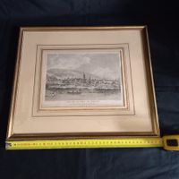 Gravure ancienne de Bienne, cadre doré