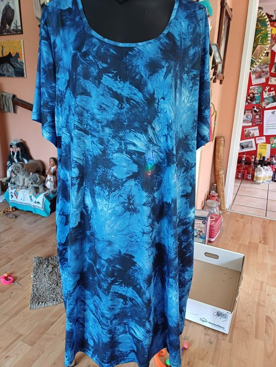 Schönes leichtes Batik Kleid Kurzarm weit geschnitten (Neu (gemäss