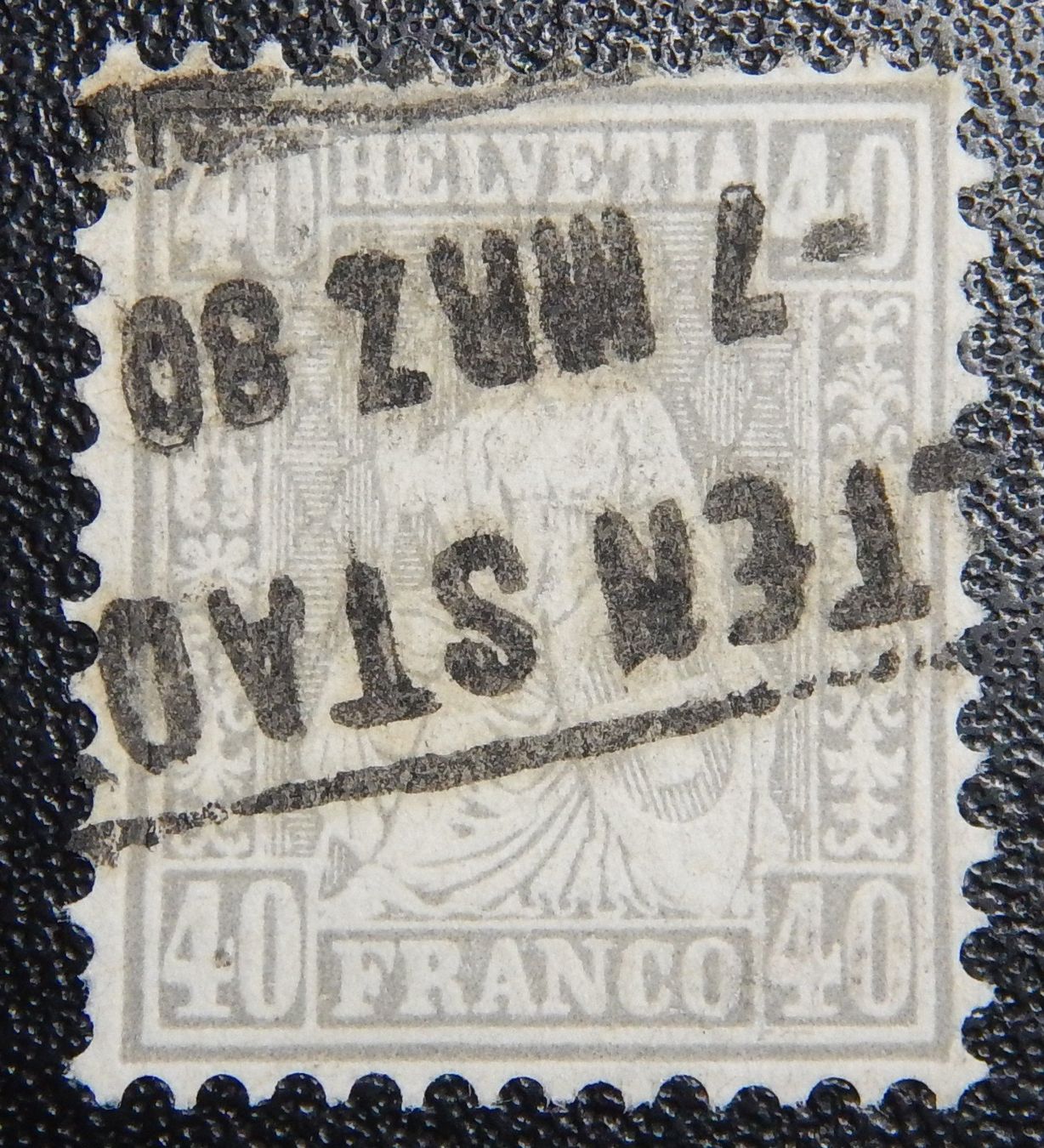 Alle Briefmarken: Schweiz Kat. 42 gest. 1878 Kat. 220 Fr. – Gebraucht aus Zürich von Muehlekauf