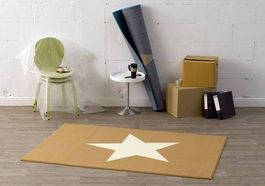 Design Velours Teppich-STERN BEIGE