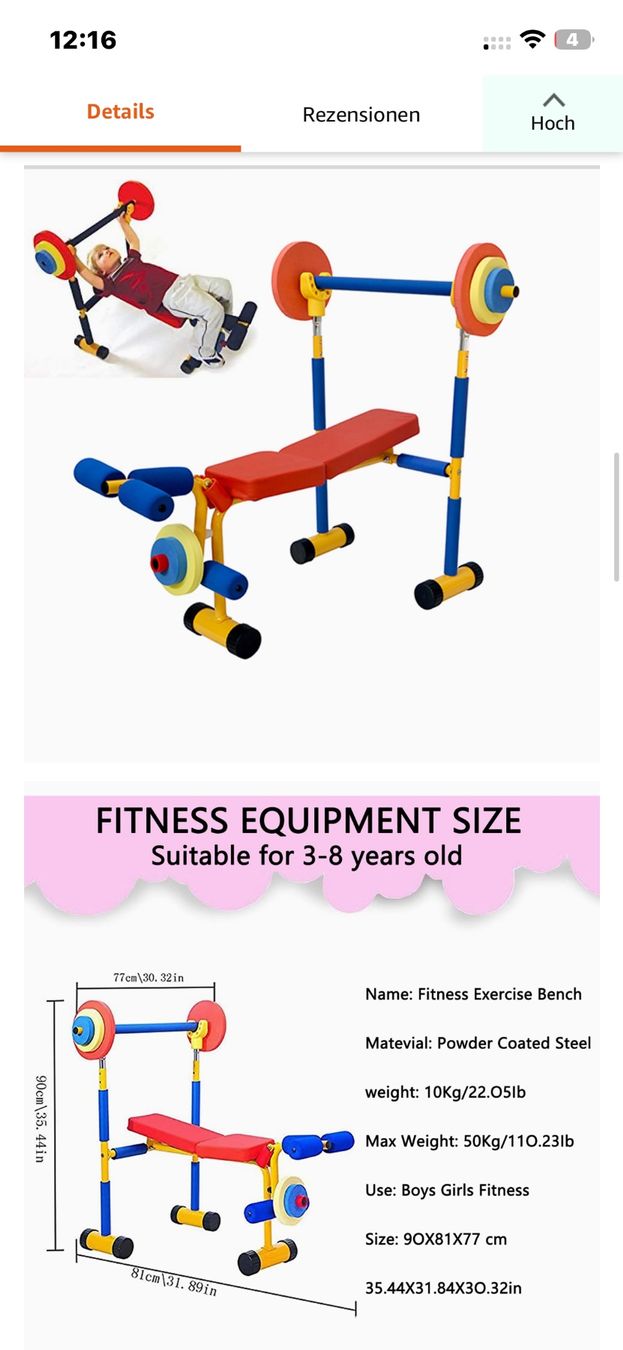 Hometrainer: Kinderhantelbank – Neu (gemäss Beschreibung) aus Amriswil von einkaufverkauf 4