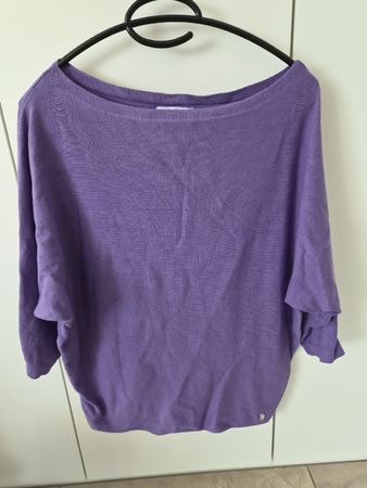 Pullover Hailys violett 3/4-Ärmel, Grösse S, Fledermaus-Stil