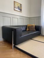 Ledersofa schwarz silber guter Zustand