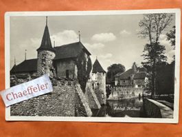 1934 Schloss Hallwil mit Briefmarke