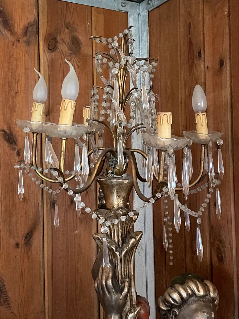 Lampade: Antike grosse Kolonial Stehlampe mit Lüster – Usato da Volketswil venduto da rubin74 8
