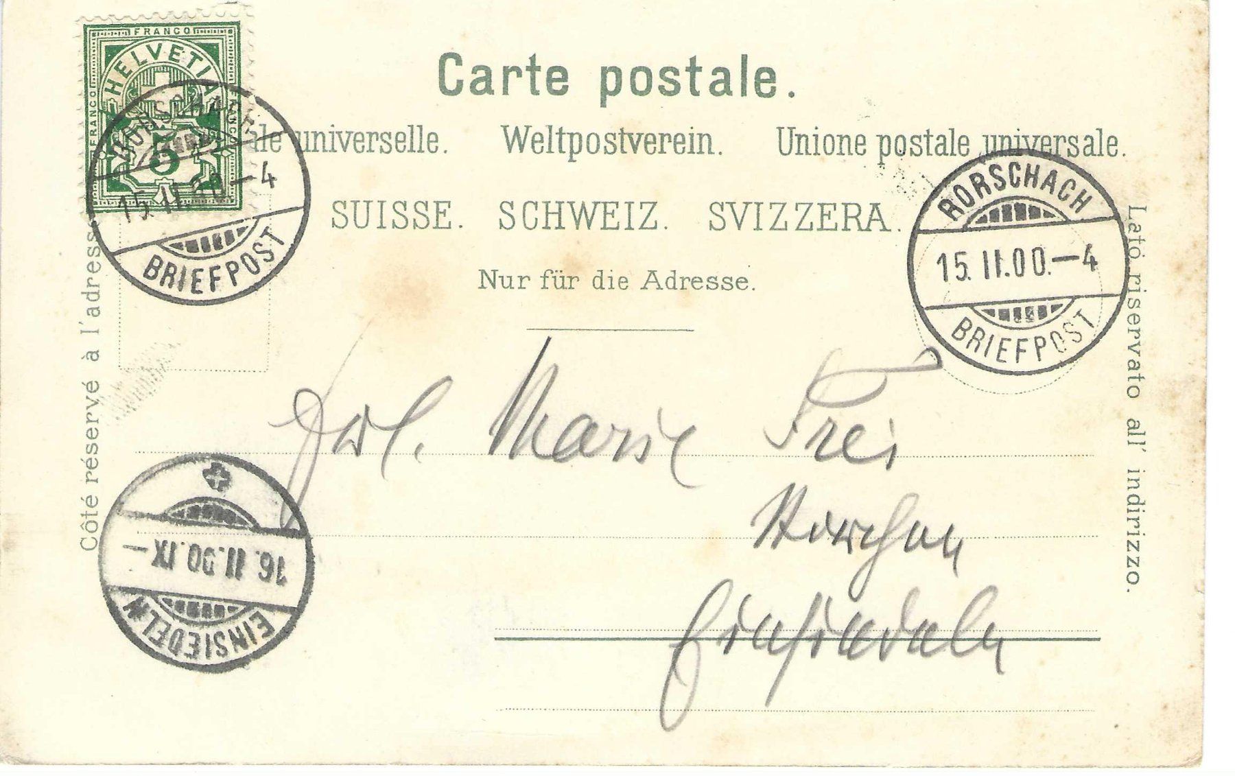 Ansichtskarten: Gruss aus Rorschach, Litho – Gebraucht aus Wildhaus von Brunphil 1