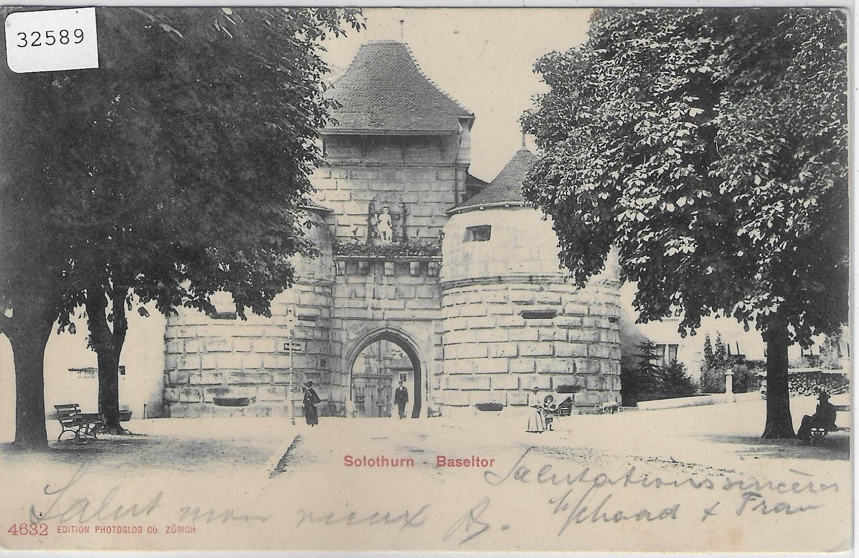 Cartoline postali: Solothurn - Baseltor - animee belebt Kinderwagen 1908 – Usato da Ettingen venduto da Kartenplanet