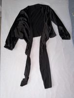 Satin Bluse zum binden schwarz