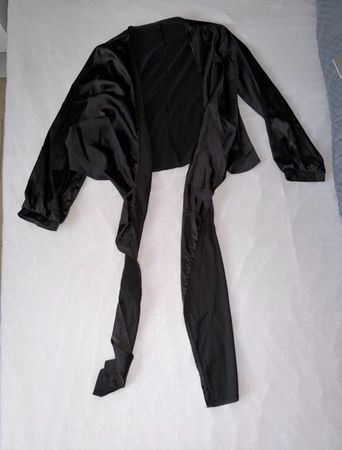 Satin Bluse zum binden schwarz