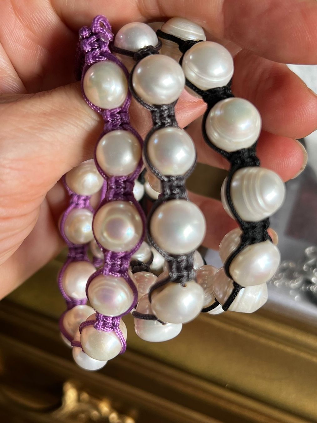 Bracciali & Braccialetti: Stoff-Süßwasser Perlen Armband – Nuovo (secondo la descrizione) da Teufen Ar venduto da Exclusive.stuff.CH 1