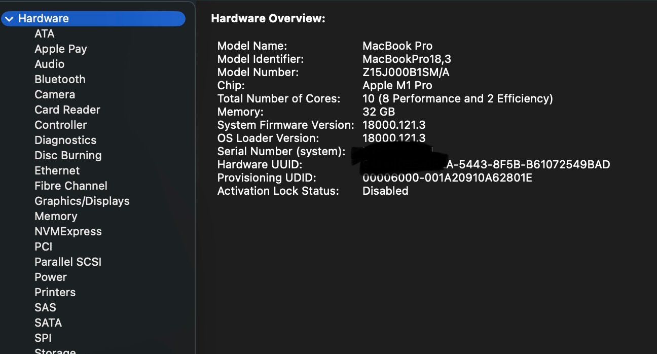 Apple Portables: MacBook Pro M1 2021 32GB RAM, 512GB SSD – D'occasion à Bonstetten par Ruch1 6