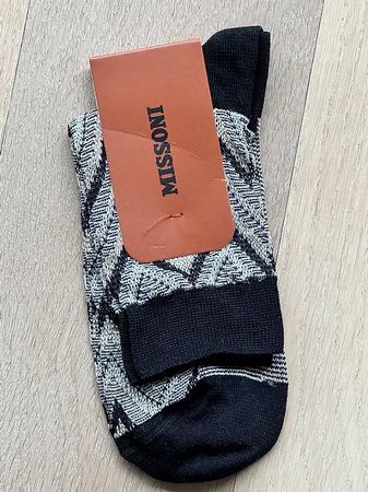 Neu: Missoni Socken für Damen, Silber / Gold Gr L