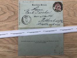 1889 Kartenbrief Österreich - Deutschland AK