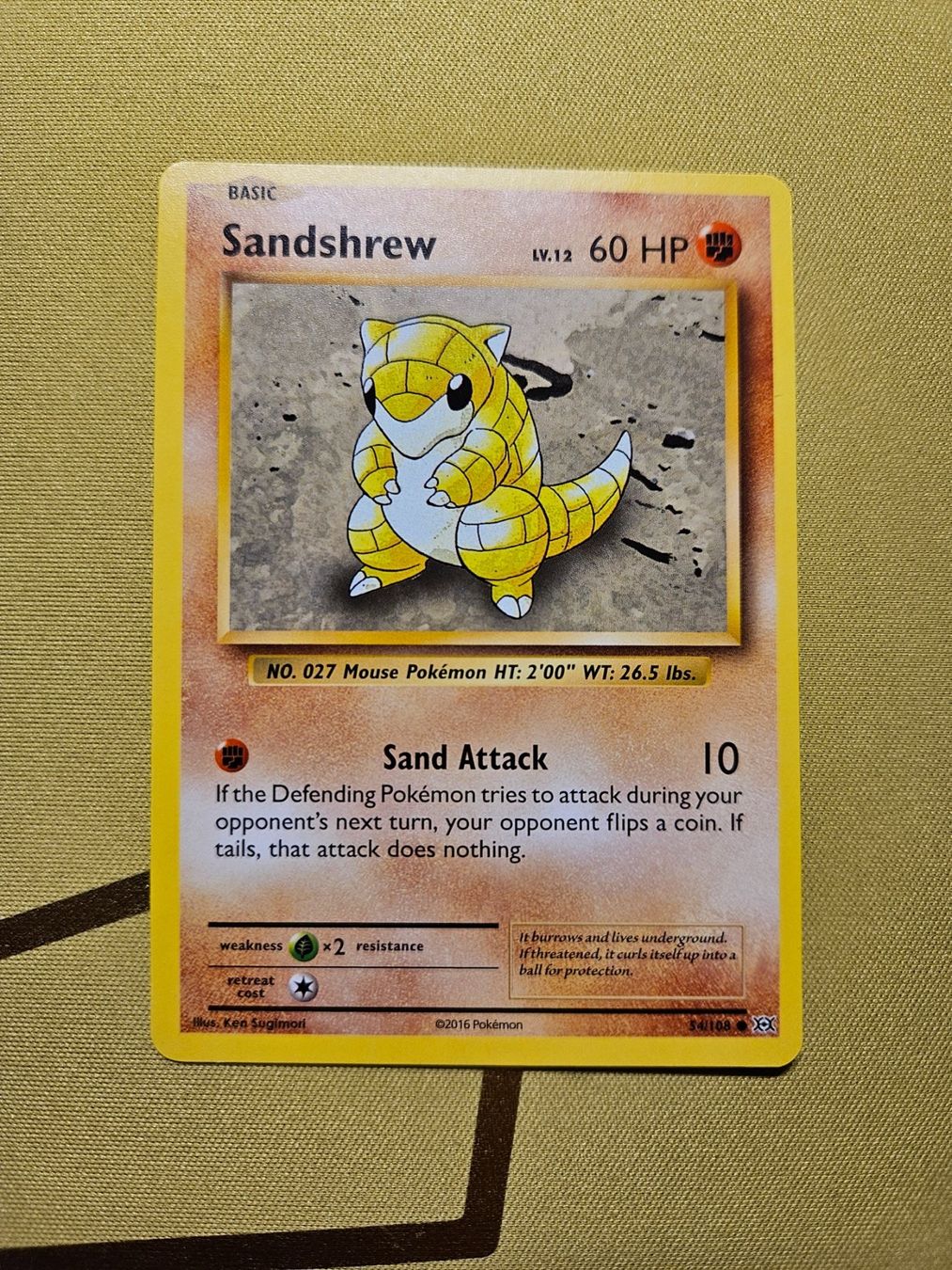 Pokémon Carte collezionabili: Evolutions - Sandshrew 54/108 – Usato da Bellinzona venduto da Pokemarco