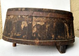Vintage Holz-Most-Trichter mit Kupferausguss