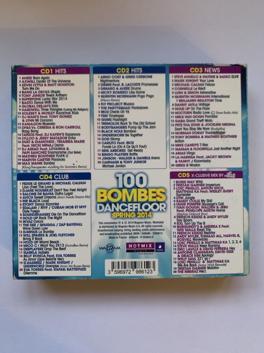 CD: Coffret 5 CD 100 Bombes Dancefloor Spring 2014 – Usato da Salavaux venduto da Lune_Diurne 1