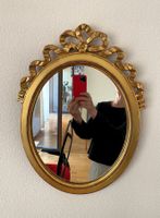 Ovaler Wandspiegel, Kristallgals, Blattvergoldet