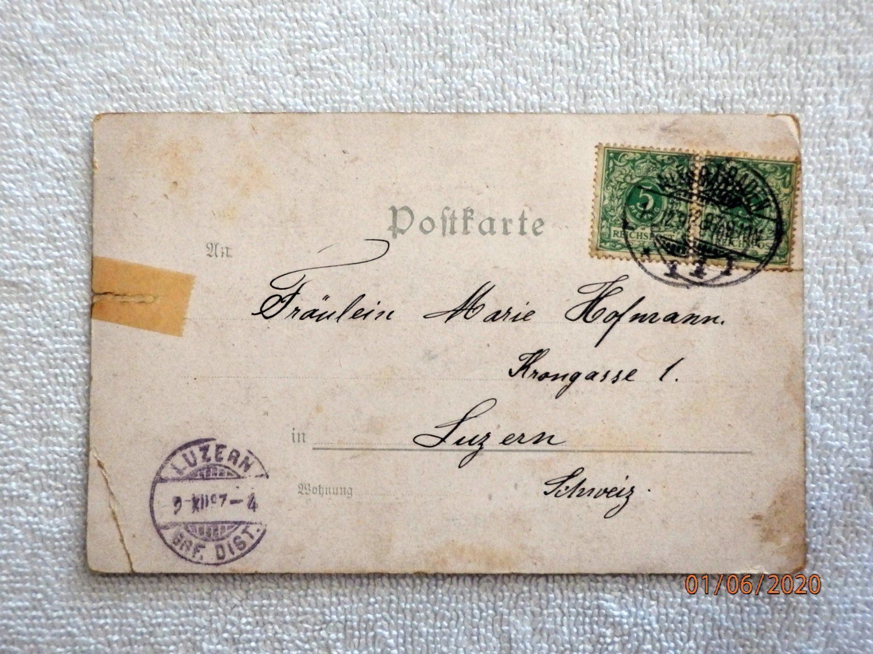 Cartes postales: Litho, Gruss aus Wiesbaden, Andreasmarkt – D'occasion à Ueberstorf par dinbau 6