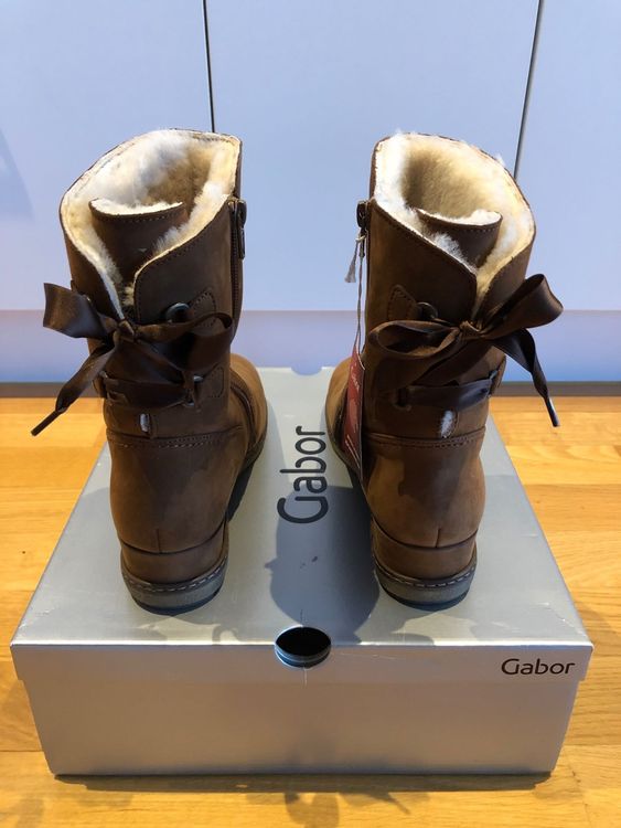 Schöne Keilstiefeletten aus Leder GABOR, 6/39, NEU! (Neu