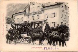 AK, Fluelen, Flülen, Uri, Postkutsche