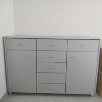 Kommode grau mit Türen +  Schubladen H: 88cm B:129cm T:40cm