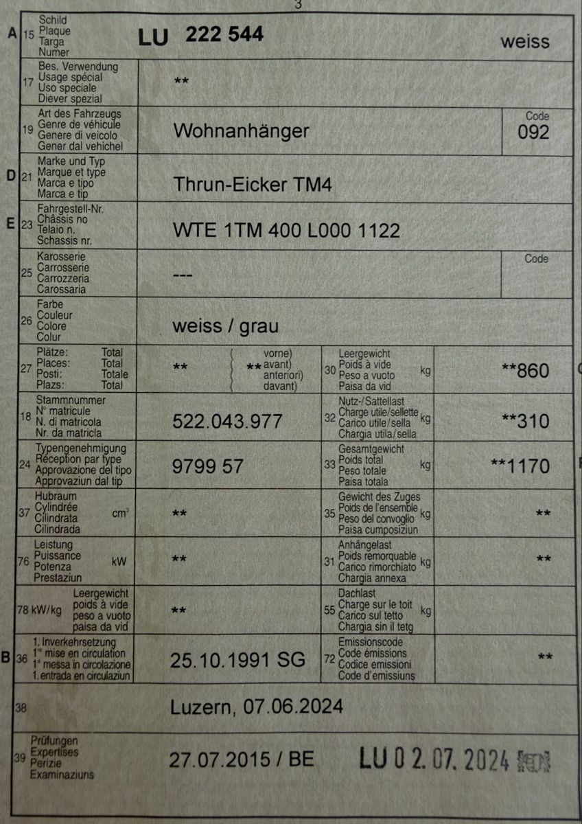 Rimorchi: Wohnwagen – Usato da Fischbach LU venduto da veriiii 9