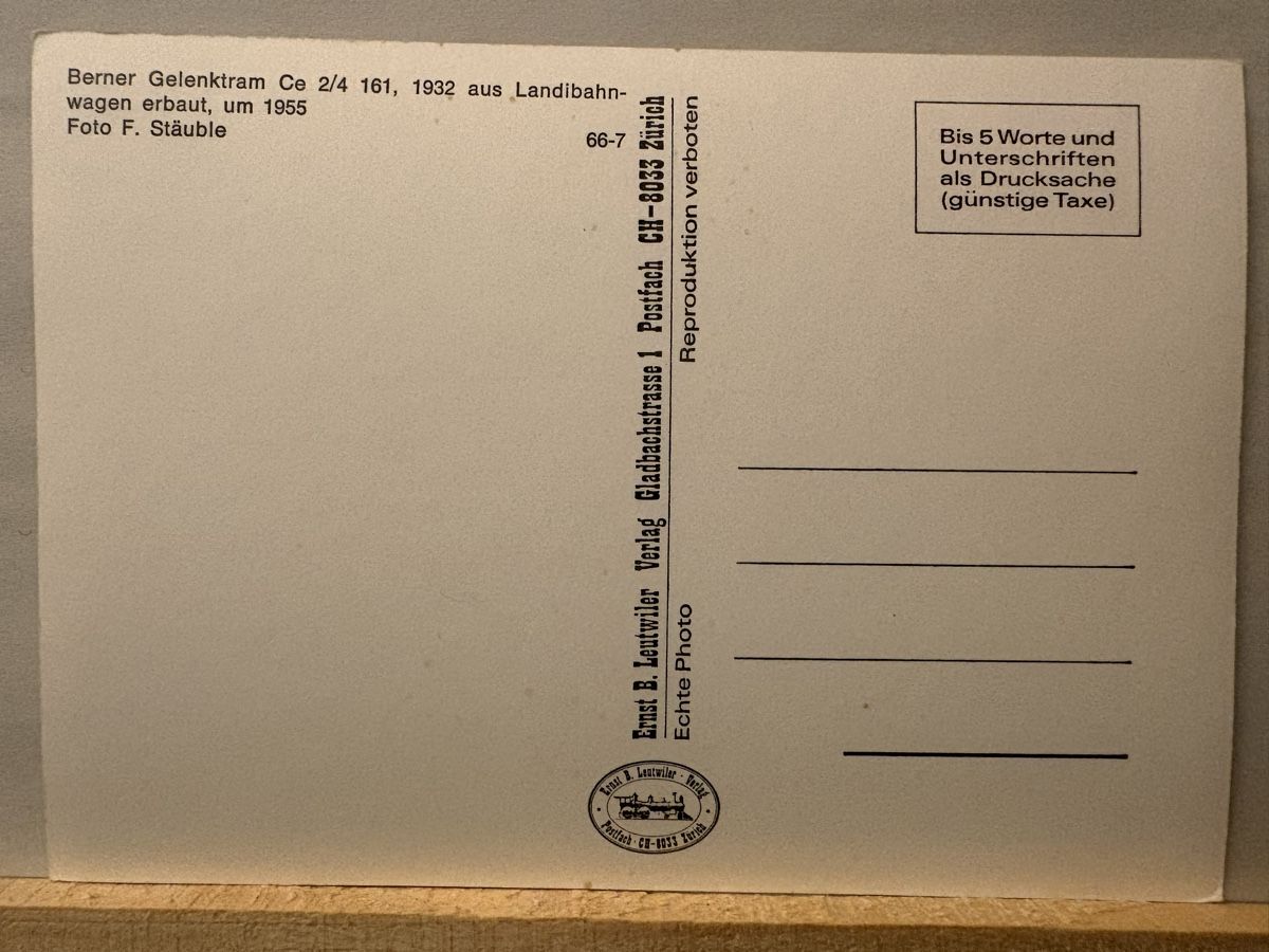 Cartoline postali: AK von Berner Tram 1955 / Strassenbahn Schweiz – Usato da Rümlang venduto da Kartenpost1 1