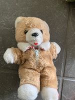 Teddy mit Reissverschluss-Pyjama, Vintage Kuscheltier!
