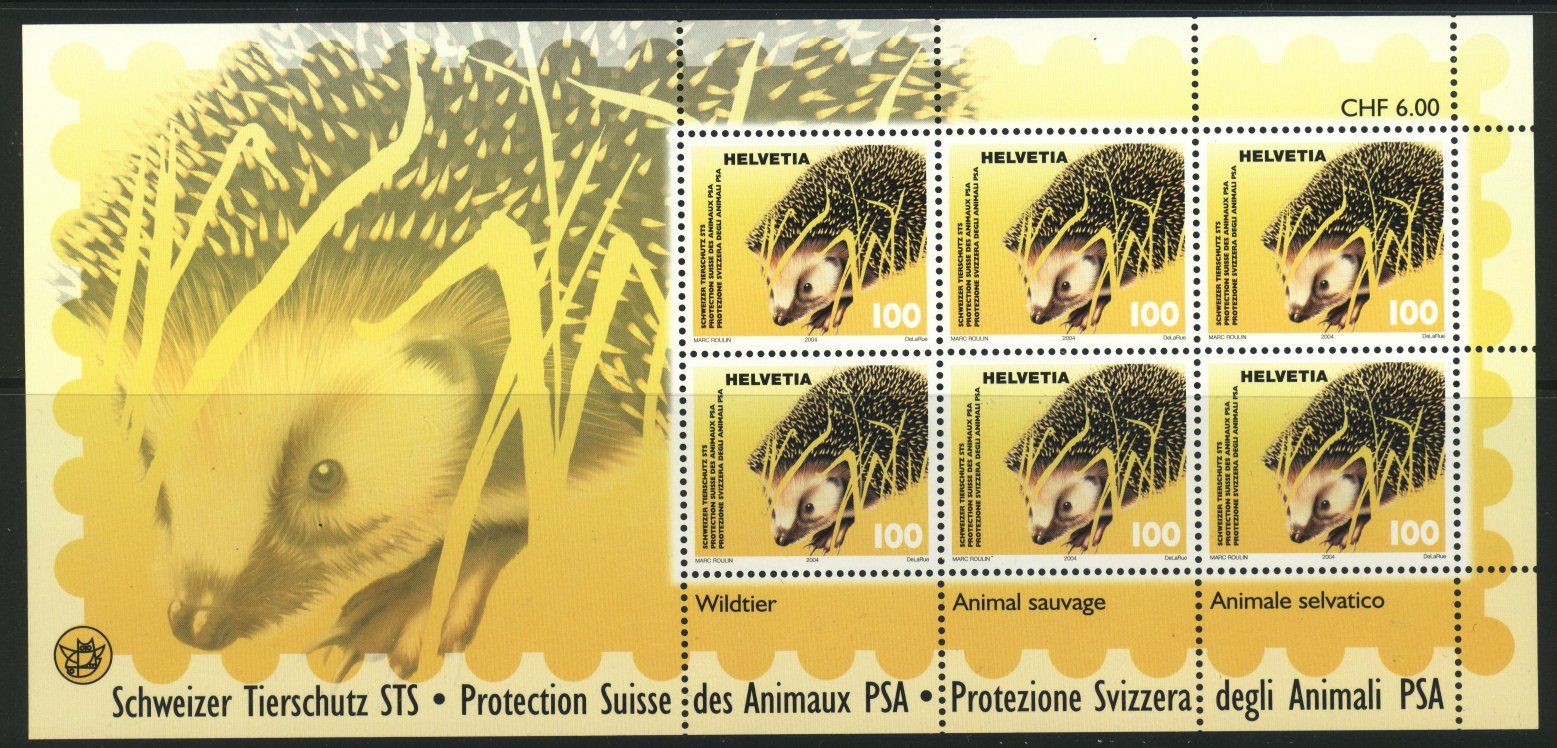 Alle Briefmarken: 2004, Sondermarken Schweizer Tierschutz STS, Kleinbogen ** – Gebraucht aus Willisau von Vollstempel
