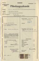 5 Cts. + Fr. 2.10 Fiskalmarken von BADEN auf Verlustschein