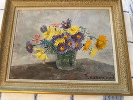 Tableau de fleurs d'été par V. Jeanmonod, peinture🎨 48