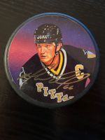 Litho Fan Puck Mario Lemieux Pittsburgh Penguins Original