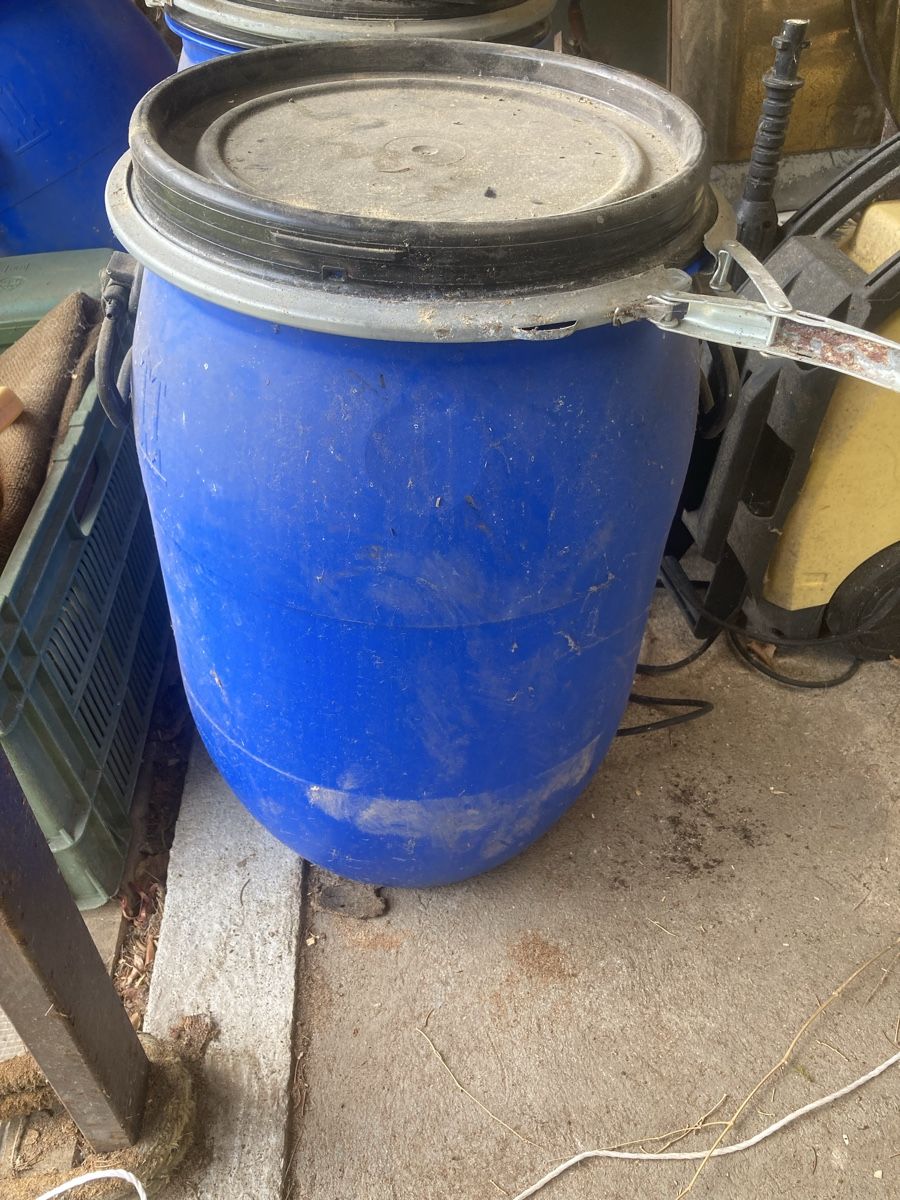 Accessori: Blaues Kunststofffass mit Griffen,Deckel,50L – Usato da Aarwangen venduto da to-hirschi 1