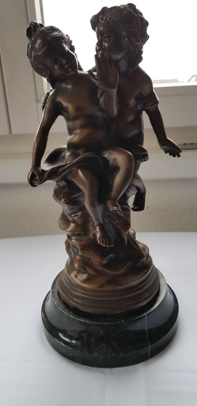 Sculture & Statue: Bronze Skulptur "Mädchen mit Jungem" – Usato da Dällikon venduto da Toyfan 1