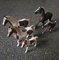 Schleich Pferde Set 5 Figuren braun weiss guter Zustand