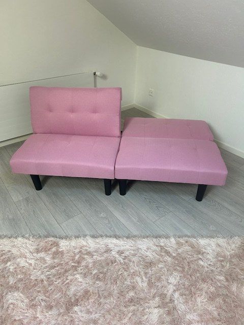 Divani: Schlafsofa Leinen multifunktional rosa – Usato da Duggingen venduto da zeno133 4