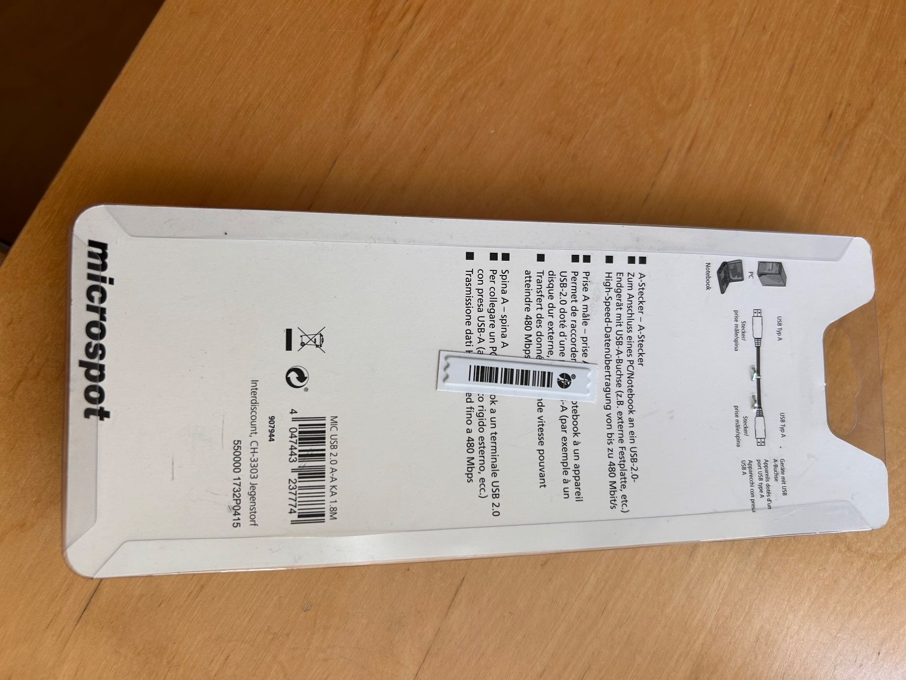 Microspot Cavi: Microspot USB-2.0 Anschlusskabel 1.8M neu – Nuovo e nell'imballaggio originale da Gais venduto da Jelisandie 1