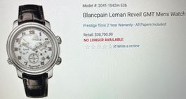 Blancpain Léman GMT Weissgold 18K (750) 40mm - Top Zustand!