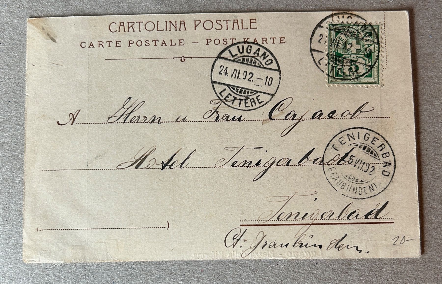 Cartoline postali: AK Lugano – Usato da Untervaz venduto da buesmig 1